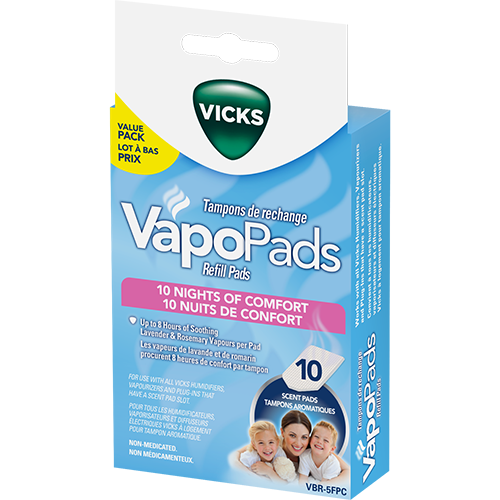 VapoPads Vicks VBR-5FPC, tampons aux vapeurs de lavande et de romarinLot à bas prix, 10 unités